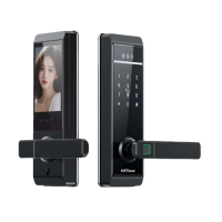 HSTECO 7-in-1 Biometric Smart Lock with 4.5" Video Intercom for Wooden Apartment Doors