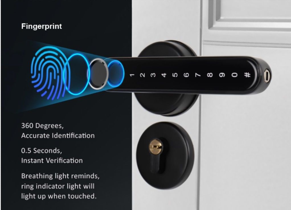 Fingerprint smart door lock with optional waterproof