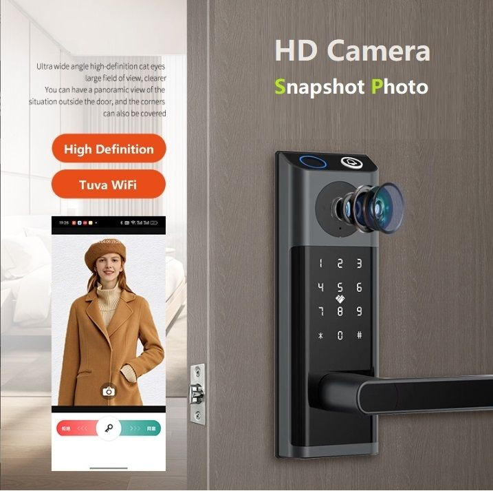 Fingerprint lock with handle Tuya APP smart lock WiFi lock home office smart lock