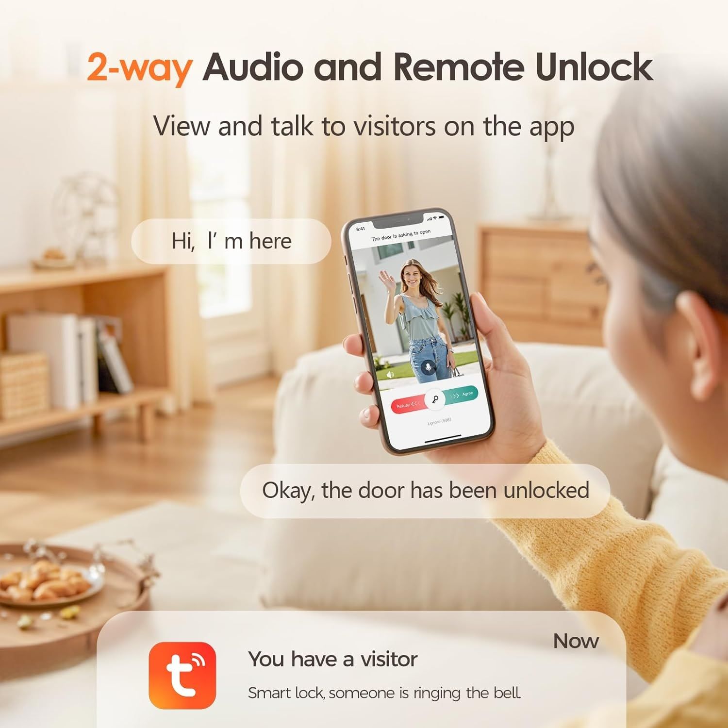 Smart fingerprint lock with Tuya APP and camera