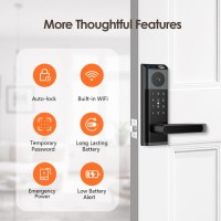 Smart fingerprint lock with Tuya APP and camera